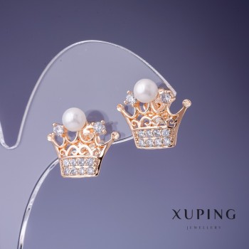 Earrings 'Crown' 18x15mm "18K Gold Plating"