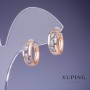 Earrings Xuping 15x6mm "18K gold" with white crystals