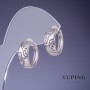 Xuping Reacto Rhodium Earrings 16×7.5 mm