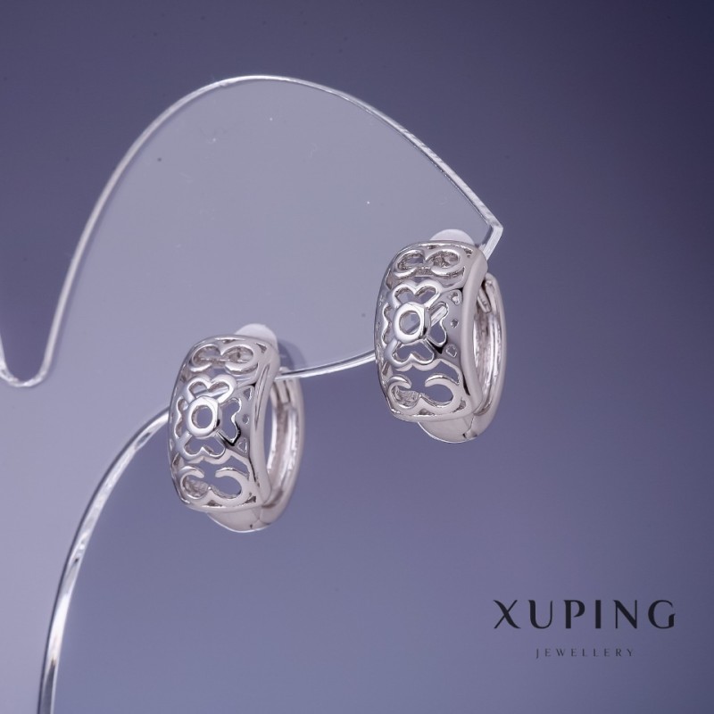 Xuping Earrings 15x8mm Ruthenium
