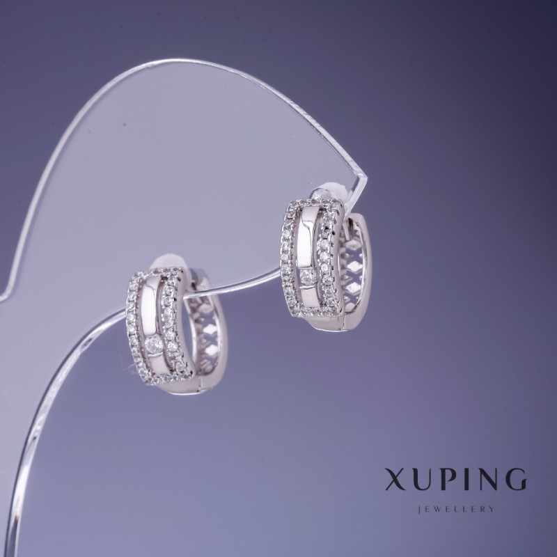 Earrings Xuping Rhodium 5×12mm