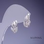 Xuping Earrings Leaves 14x10mm Rhodium