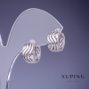 Xuping Waves 13x8mm Rhodium Earrings