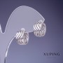 Xuping Waves 13x8mm Rhodium Earrings