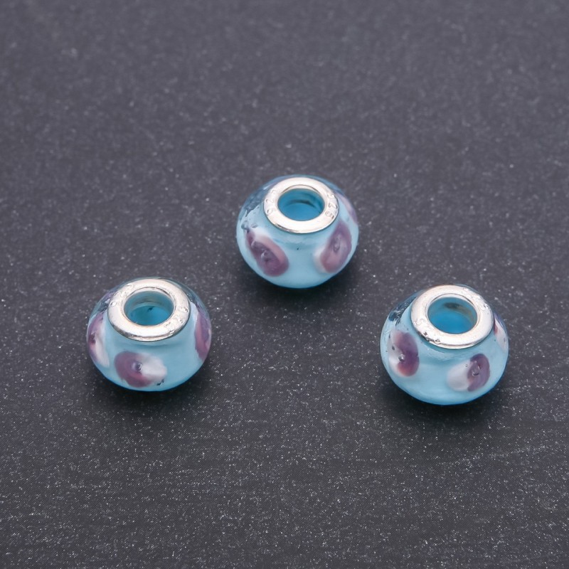 Pandora Bead plastic, diameter 14x10mm, hole diameter 4.5mm, packaged 6pcs