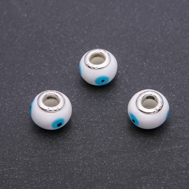 Pandora Bead plastic, diameter 14×10mm, hole diameter 4.5mm packaged 6 pcs