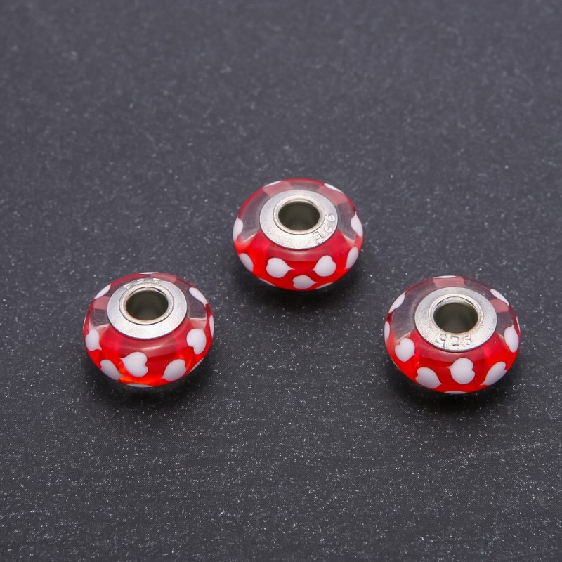 Pandora bead, plastic, diameter 15×8mm, hole diameter 4.5mm, pack of 3