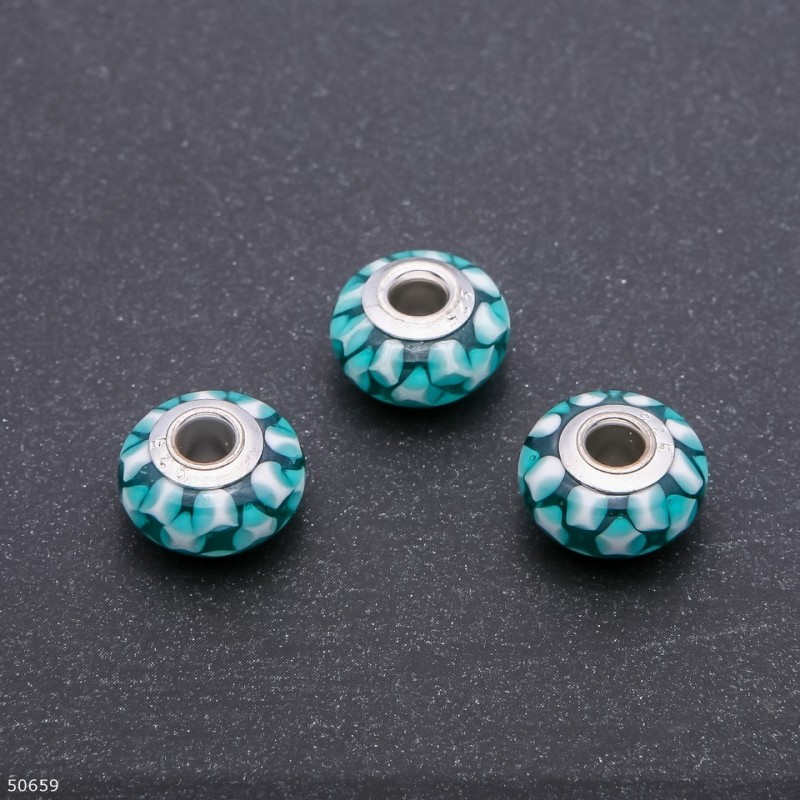 Pandora Bead Plastic, diameter 15x8mm, hole 4.5mm, packaged 3pc