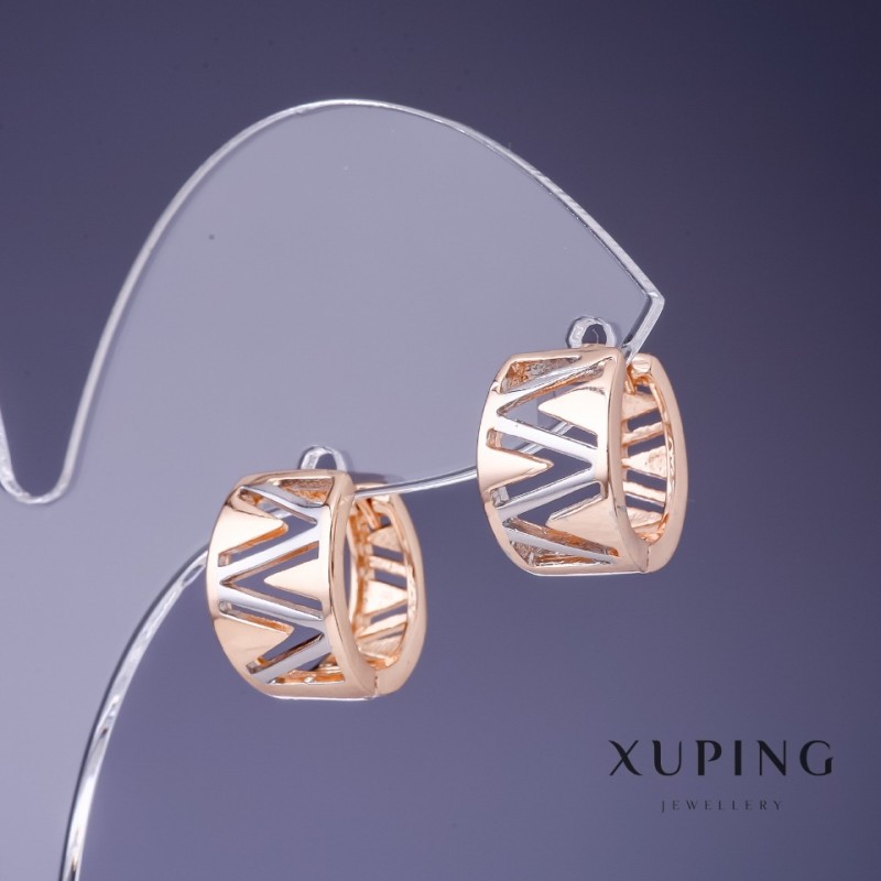 Earrings Xuping 13×9mm "18K Gold, Rhodium"