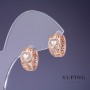 Earrings Xuping 15x8mm "18K Gold" with white crystals