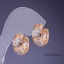 Earrings Xuping "Roses" 16×8mm "18K gold, rhodium"