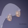 Xuping earrings with Greek pattern 12x9mm "18K gold" with white stones