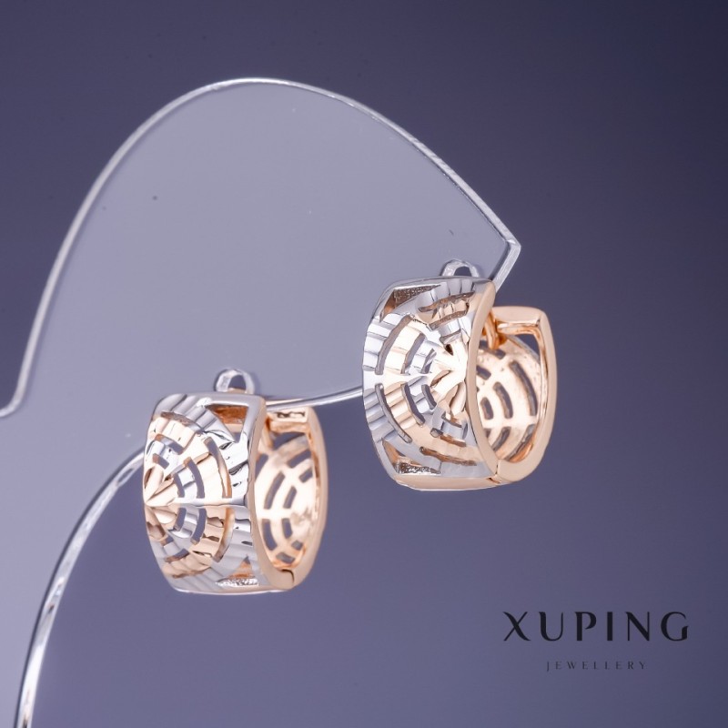 Xuping Earrings 13×8mm "18K Gold Plating, Rhodium"