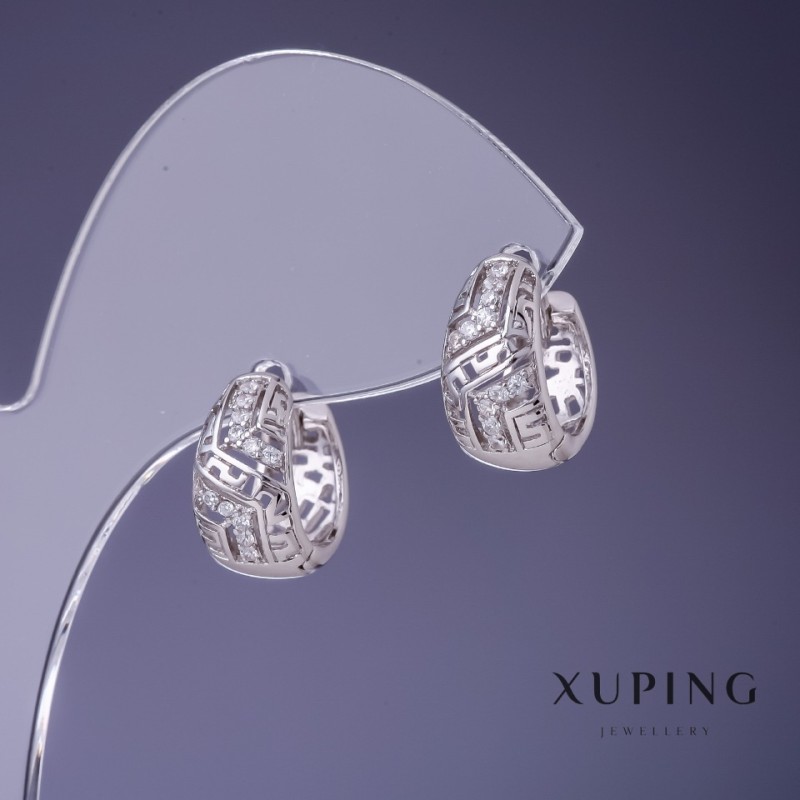 Earrings Xuping Rhodium 14x8mm