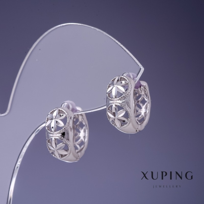Earrings Xuping Rhodium 8x14mm