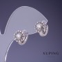 Xuping Earrings 10x9mm Ruthenium Plated