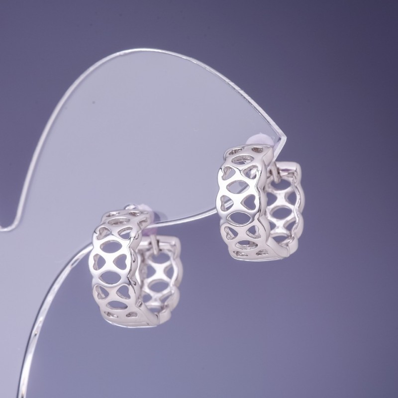 Xuping Earrings 7×15mm Rhodium