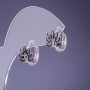 Xuping Earrings with Black Cubic Zirconia 14x10mm Rhodium