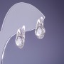Xuping Earrings with White Zirconia 16x9mm Rhodium