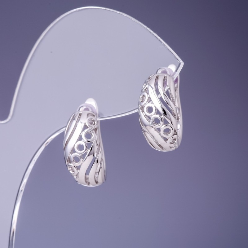 Xuping Rhodium Earrings 16×7mm