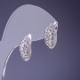 Xuping Earrings 15x8mm Rhodium Plated with White Crystals