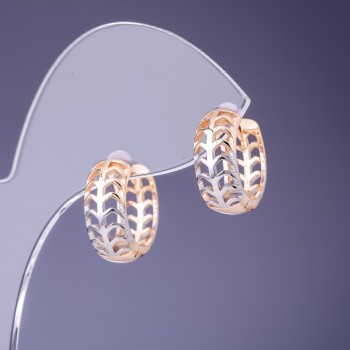 Earrings Xuping 7×16mm "18K gold plated, rhodium"