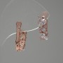 Earrings with White Crystals 17x6mm in Gold-Tone Metal