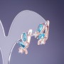 Earrings with blue crystals 19x12mm Gold-tone metal