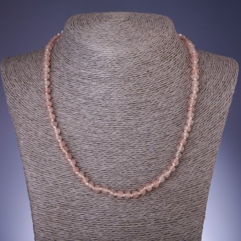 Necklace made of natural stone "Creamy Quartz" (loose) faceted rondelle, 6x4 mm, length 45 cm
