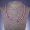 Natural Stone Necklace "Rosy Quartz" (loose) faceted rondelle, 6x4 mm, length 45 cm