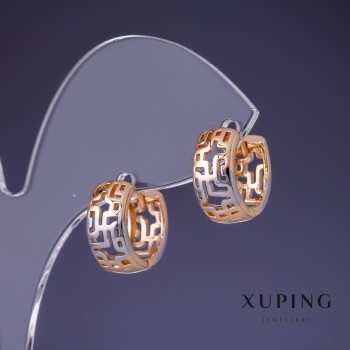 Earrings Xuping 14x7mm "18K gold-plated" Rhodium