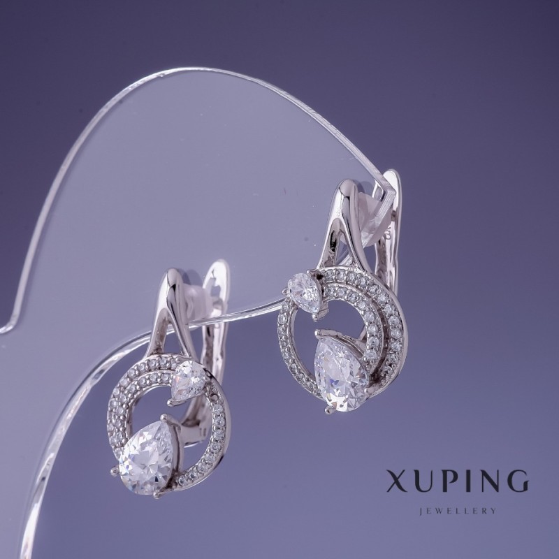 Earrings Xuping 20×12mm Rhodium