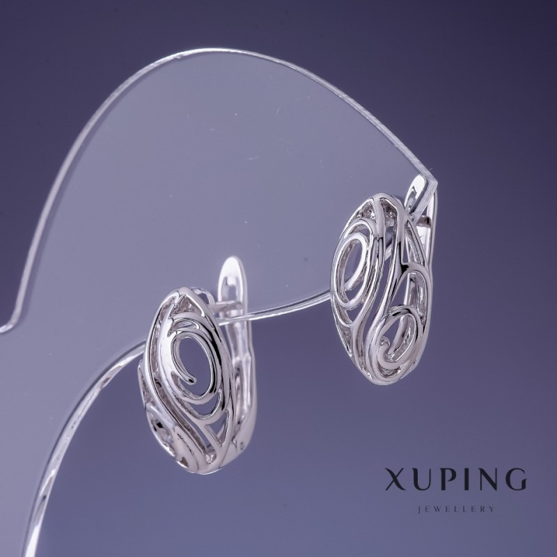 Earrings Xuping Rhodium 16x9mm