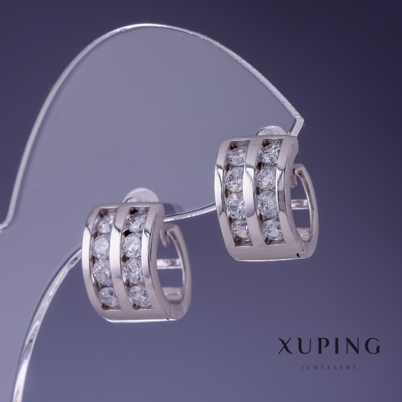 Earrings Xuping Rhodium 9×14mm