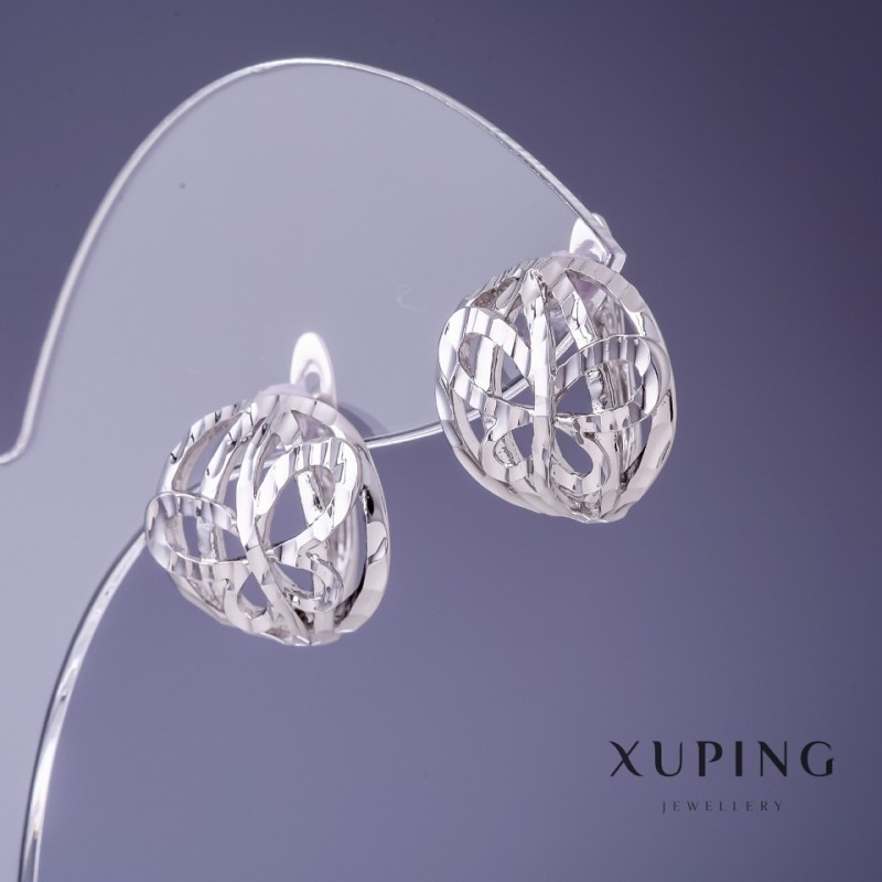 Xuping Earrings 14x15mm Rhodium Plating