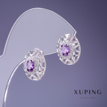 Earrings Xuping Rhodium 15x12mm