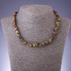 Necklace made of natural heliotrope chip 8mm diameter, 45-50cm length with extender chain