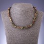Necklace made of natural heliotrope chip 8mm diameter, 45-50cm length with extender chain