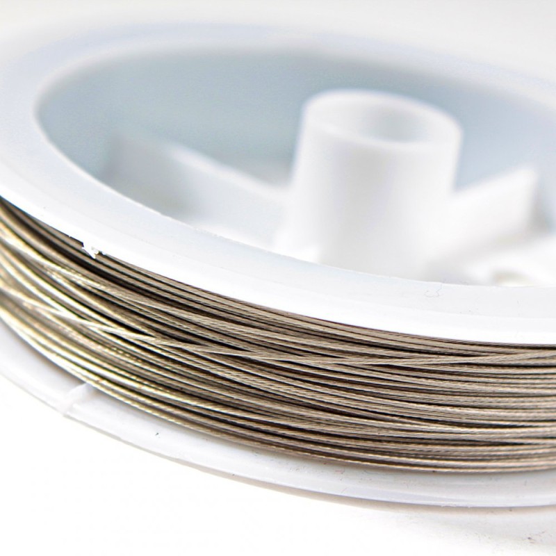Silver-Tone Metal Wire Spool 50m (+/-), Diameter 0.35mm