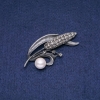 Sale! Brooch Pendant Ear of Wheat with White Pearls Majorca 68x30mm