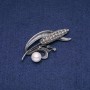 Sale! Brooch Pendant Ear of Wheat with White Pearls Majorca 68x30mm