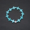 Turquoise bracelet with Cross insert, 18 cm stretch