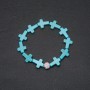 Turquoise bracelet with Cross insert, 18 cm stretch