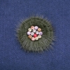 Norbit mink fur brooch with rhinestones, diameter 60mm