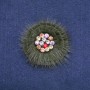 Norbit mink fur brooch with rhinestones, diameter 60mm
