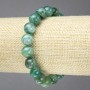 Bracelet on elastic with green eye agate beads, smooth round beads, diameter 10mm+