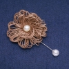 Brooch pin "Chrysanthemum" bronze, diameter 60mm, length 90mm