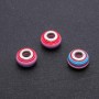 Pandora Bead red-blue stripe, diameter 14x9mm, hole diameter 5mm, pack 10 pcs