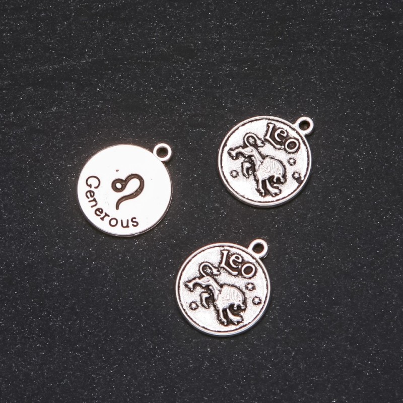 Pendant Fittings Zodiac Leo, diameter 17mm packaging 20g ± 10pcs