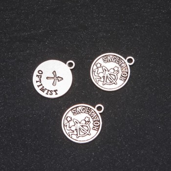 Fittings Pendant Zodiac Archer, diameter 17mm packaging 20g ± 13 pcs
